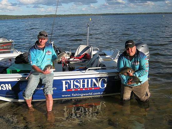 Troy Jansen and Dan Kent, who along with skipper Dean Candy took turns on 24kg stand-up gear to land this 153.5kg SBT over the 4.5 hour fight.